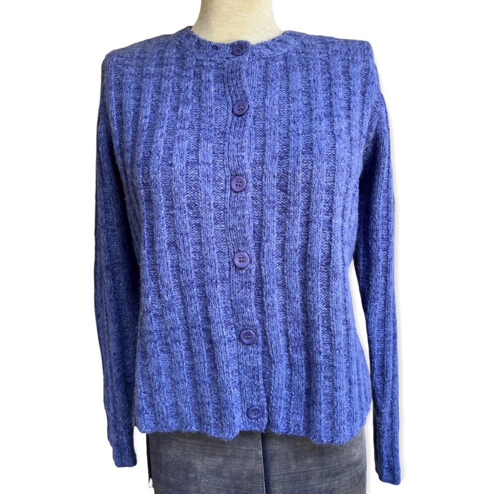 Vintage Y2K The Limited Periwinkle Ribbed Cardigan 2000s 90s